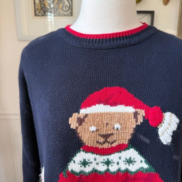 Vintage Tabi International Teddy Bear Crew Neck Christmas Sweater XL - Picture 1 of 6